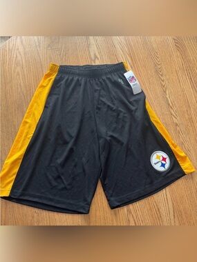 PITTSBURGH STEELERS Men's Performance basketball shorts with Steelers Patch new!